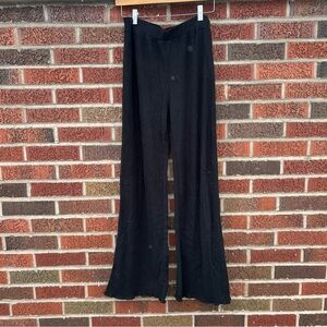 BB Dakota Black Ribbed Lettuce Trim Pants